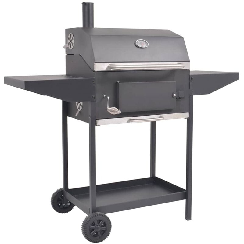 foto del prodotto vidaxl barbecue a carbonella con ripiano inferiore nero 382976