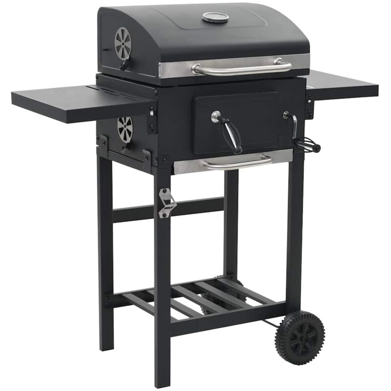 foto del prodotto vidaxl barbecue a carbonella con ripiano inferiore nero