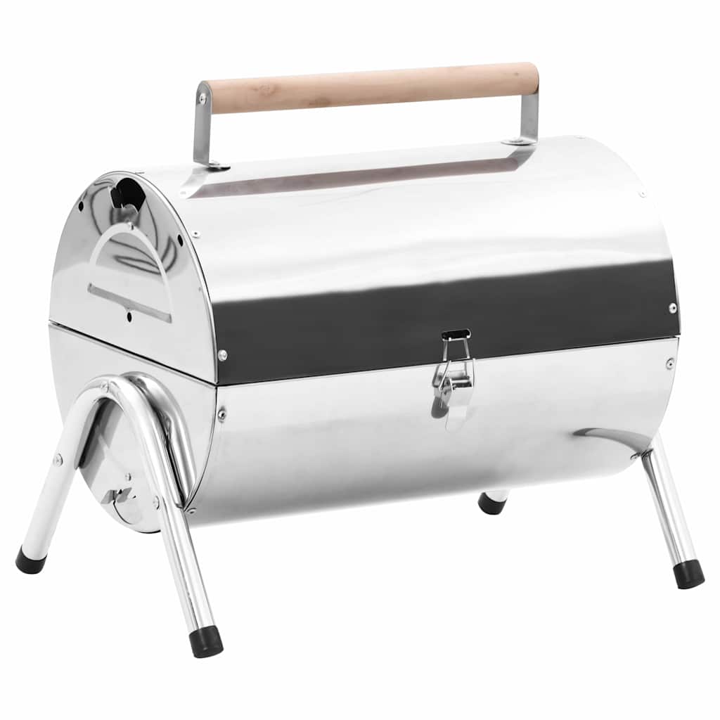 foto del prodotto vidaxl barbecue da tavolo portatile in acciaio inox con doppia griglia