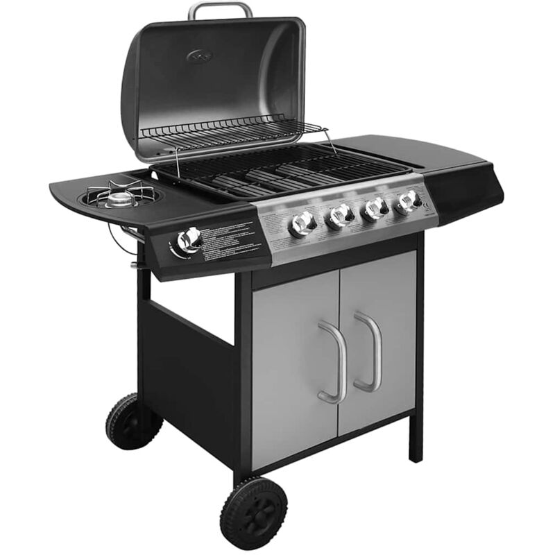 foto del prodotto vidaxl barbecue e griglia a gas 4 1 fornelli nero e argento