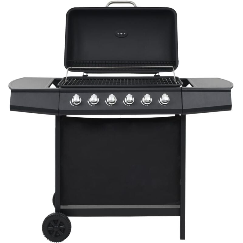 foto del prodotto vidaxl barbecue griglia a gas con 6 fornelli acciaio nero