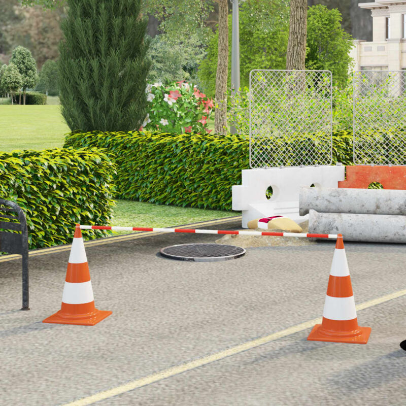 foto del prodotto vidaxl barre retrattili per coni stradali 10 pz abs 116 197 cm