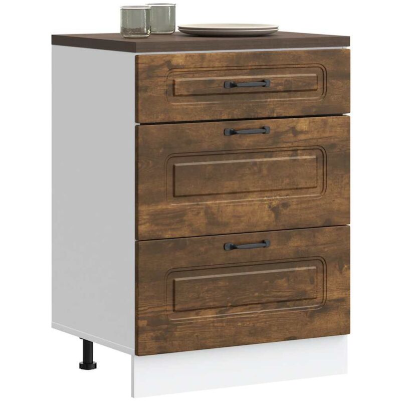 foto del prodotto vidaxl base da cucina kalmar rovere fumo in legno multistrato