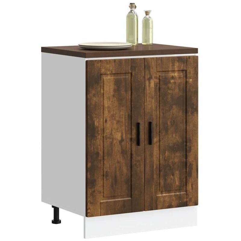 foto del prodotto vidaxl base da cucina porto rovere fumo in legno multistrato
