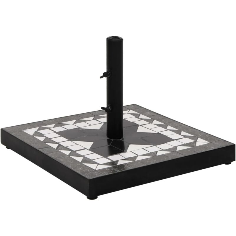 foto del prodotto vidaxl base per ombrellone nero e bianco quadrata 12 kg