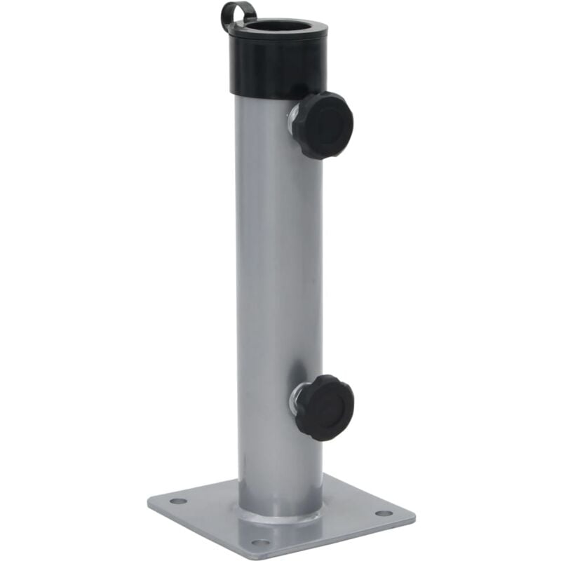 foto del prodotto vidaxl base per ombrellone per palo da 38 48 mm argento in acciaio