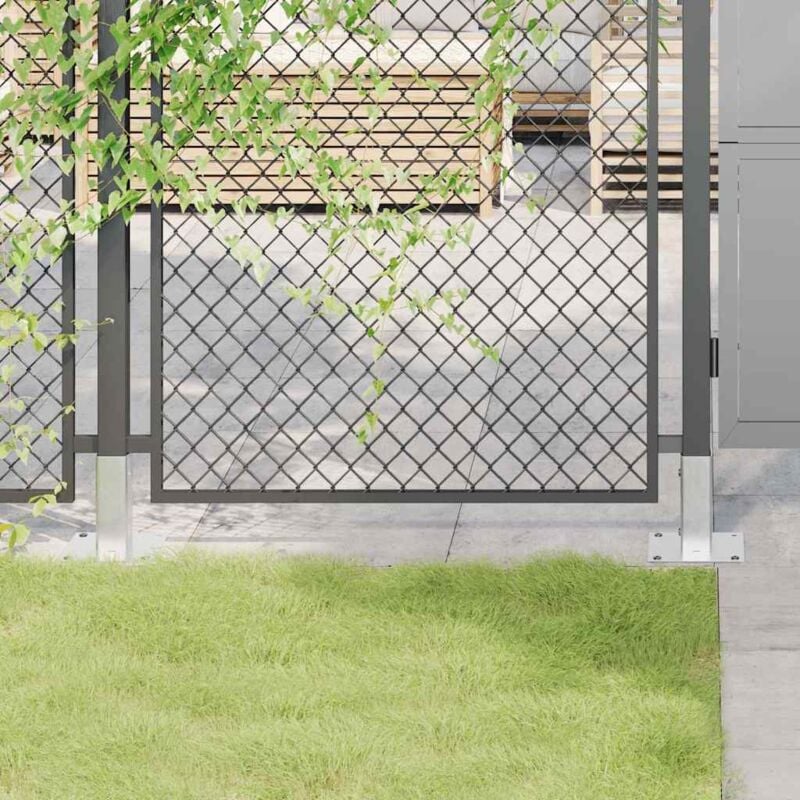 foto del prodotto vidaxl basi per pali quadrate 4 pz argento 51x51 mm in acciaio zincato