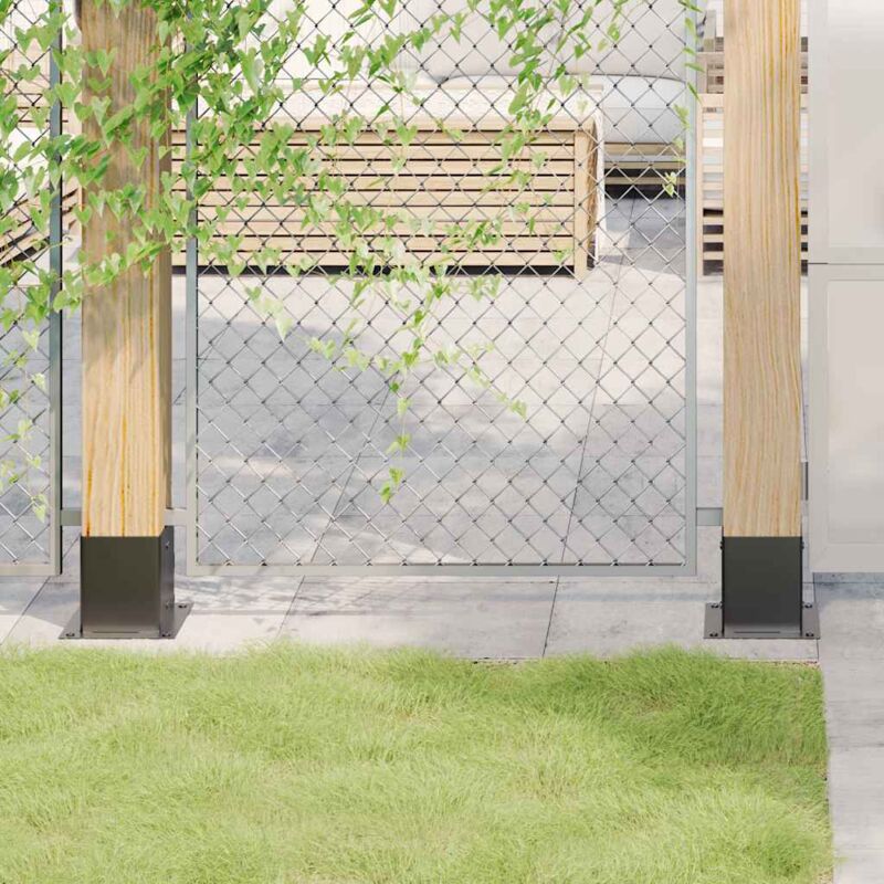 foto del prodotto vidaxl basi per pali quadrati 4pz 121x121mm acciaio verniciato polvere