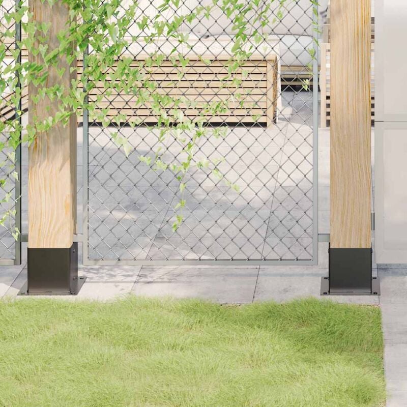 foto del prodotto vidaxl basi per pali quadrati 4pz 141x141mm acciaio verniciato polvere
