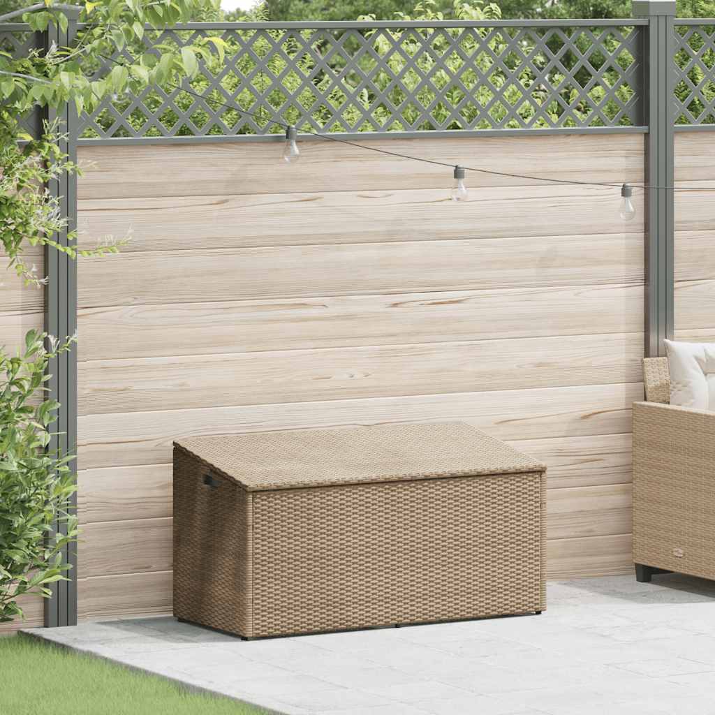 foto del prodotto vidaxl baule da giardino beige 110x50x58 cm polyrattan