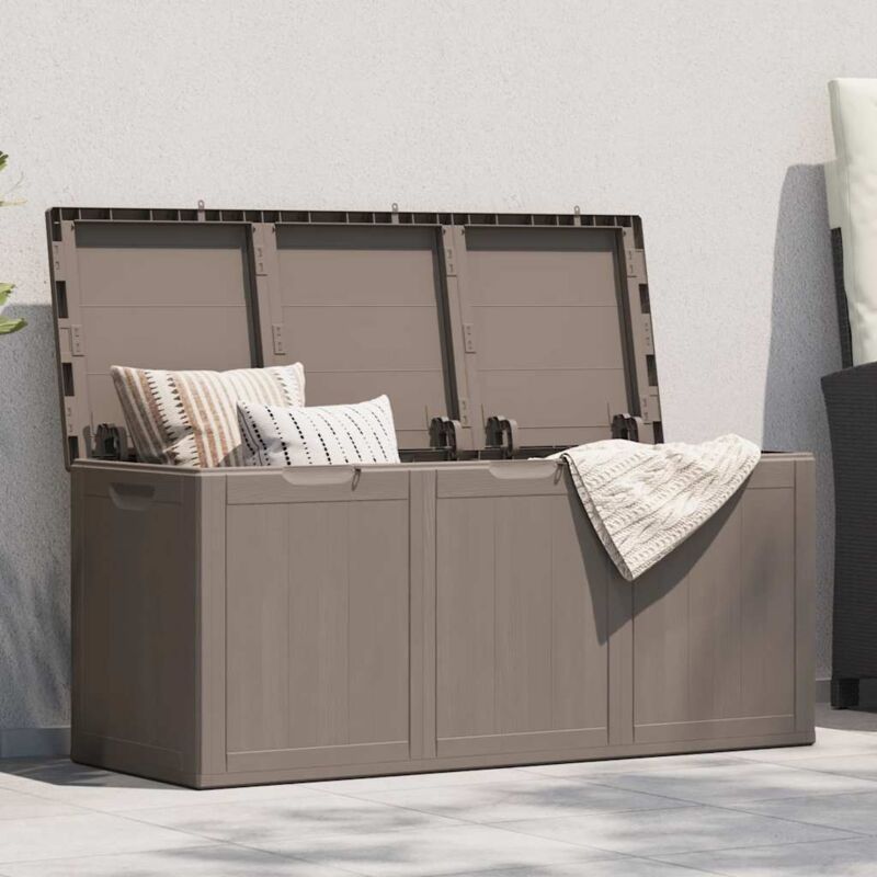 foto del prodotto vidaxl baule da giardino contenitore porta oggetti esterni 270 l marrone effetto rattan colore marrone