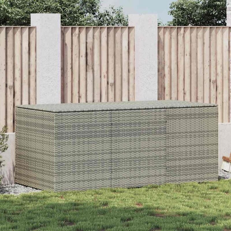 foto del prodotto vidaxl baule da giardino in polyrattan 180x90x70 cm grigio