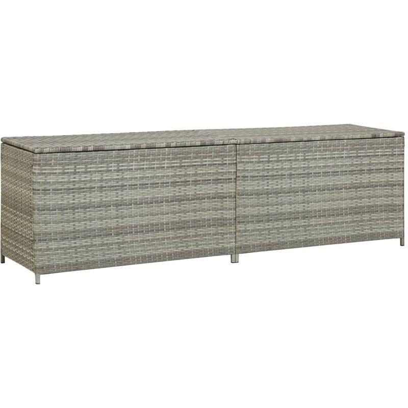 foto del prodotto vidaxl baule da giardino in polyrattan 200x50x60 cm grigio 920592