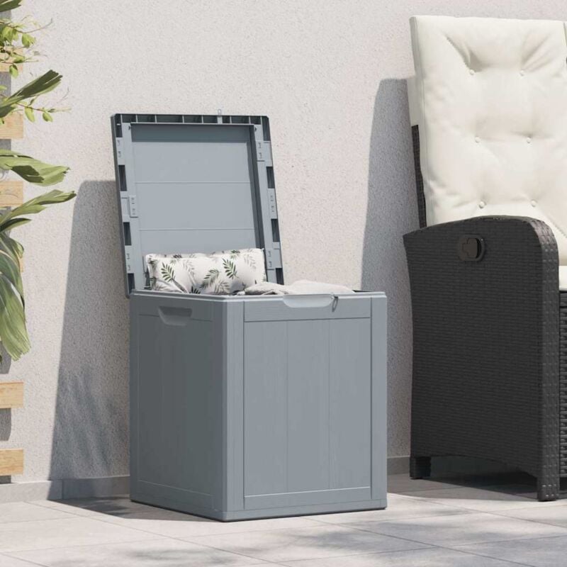 foto del prodotto vidaxl baule da giardino per esterni contenitore portaoggetti 90 l grigio
