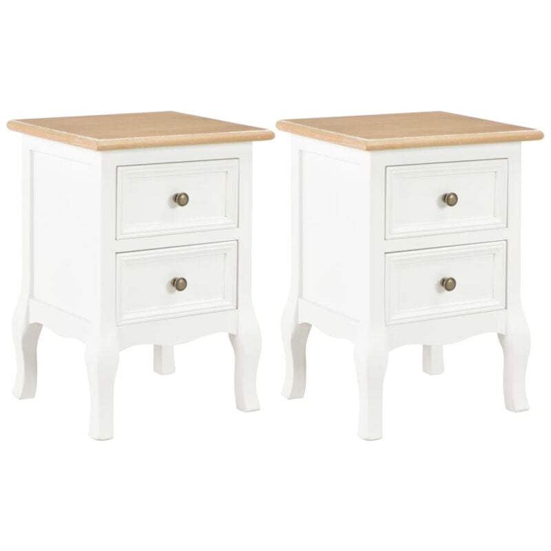 foto del prodotto vidaxl bedside tables with 2 drawers elegant 2 pcs 35x30x49 cm mdf various colors colore bianco