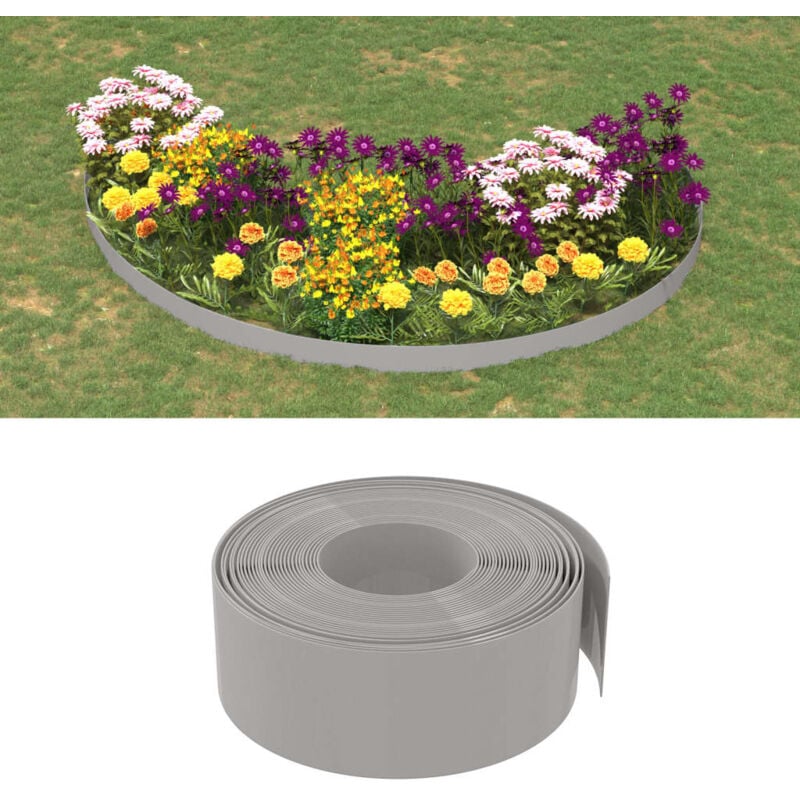 foto del prodotto vidaxl bordature da giardino 2 pz grigie 10 m 20 cm in polietilene