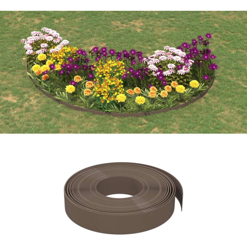 foto del prodotto vidaxl bordature da giardino 5 pz marroni 10 m 10 cm in polietilene