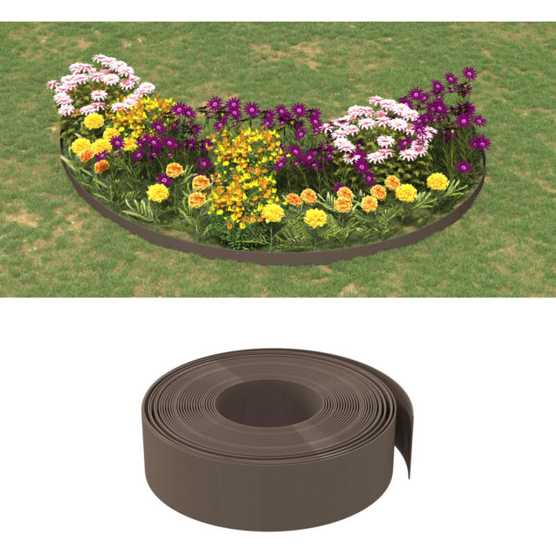 foto del prodotto vidaxl bordature da giardino 5 pz marroni 10 m 15 cm in polietilene