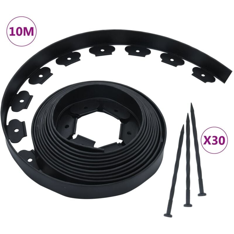 foto del prodotto vidaxl bordura per prato flessibile con 30 picchetti 10 m 5 cm