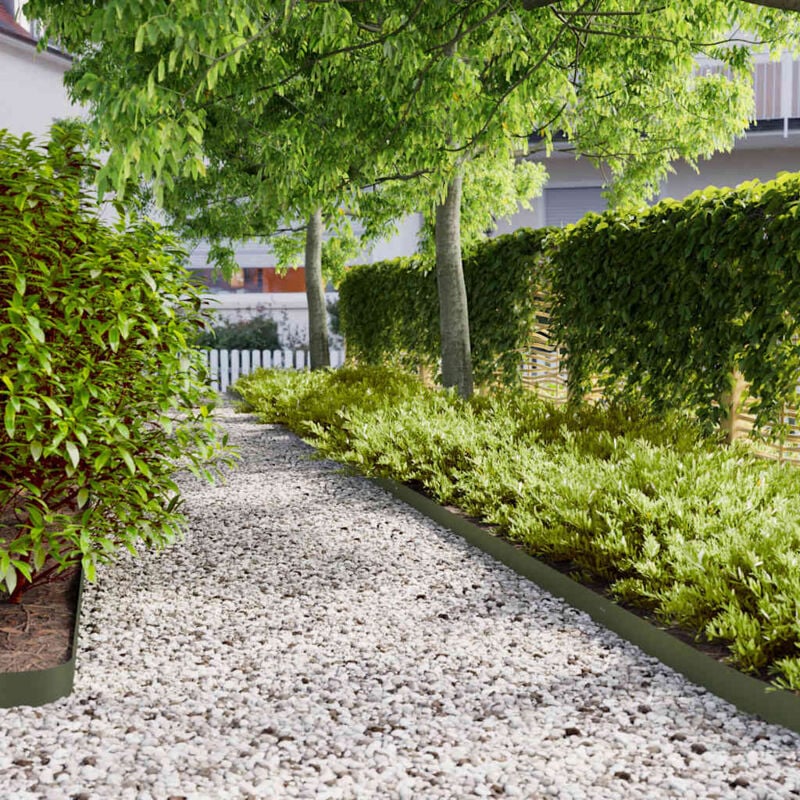 foto del prodotto vidaxl bordure per prato 10 pz verde oliva acciaio laminato a freddo