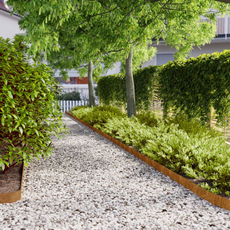 foto del prodotto vidaxl bordure per prato 50 pz 10x103 cm flessibili in acciaio corten
