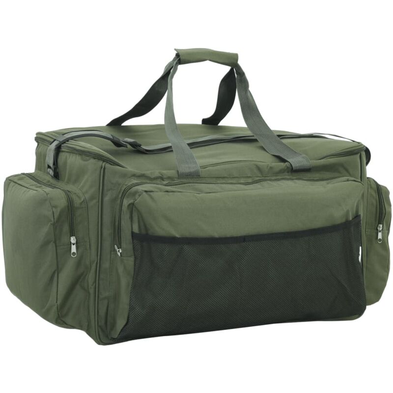foto del prodotto vidaxl borsa da pesca impermeabile verde scuro in tessuto oxford