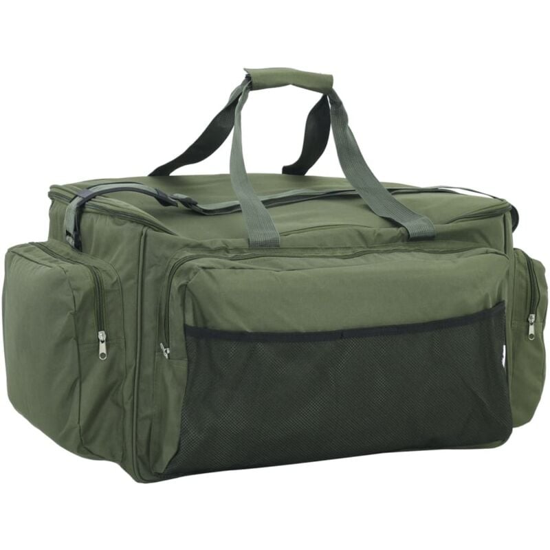 foto del prodotto vidaxl borsa da pesca impermeabile verde scuro in tessuto oxford
