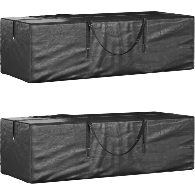 foto del prodotto vidaxl borse porta cuscini giardino 2pz nere 135x40x55 cm polietilene