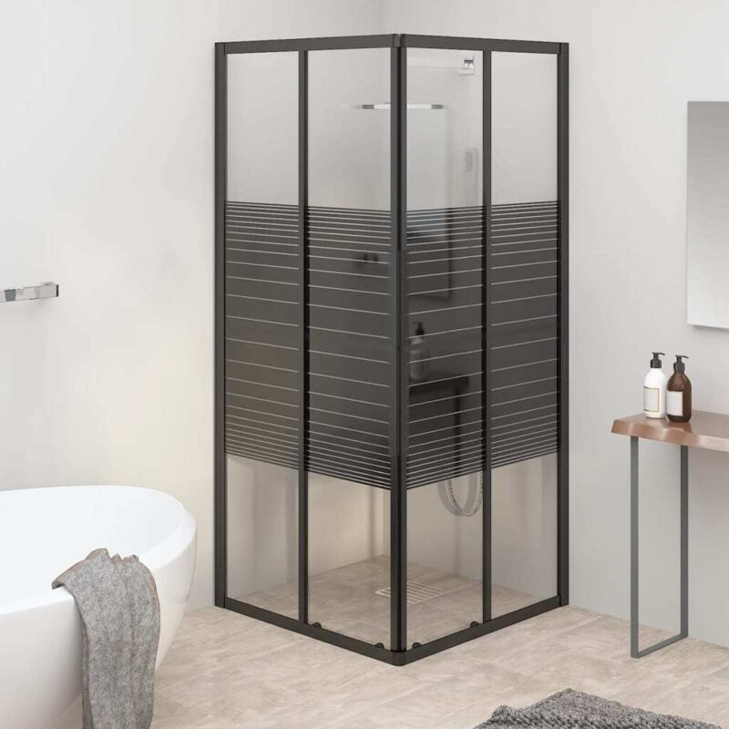 foto del prodotto vidaxl box doccia a righe esg 80x80x180 cm nero 433986