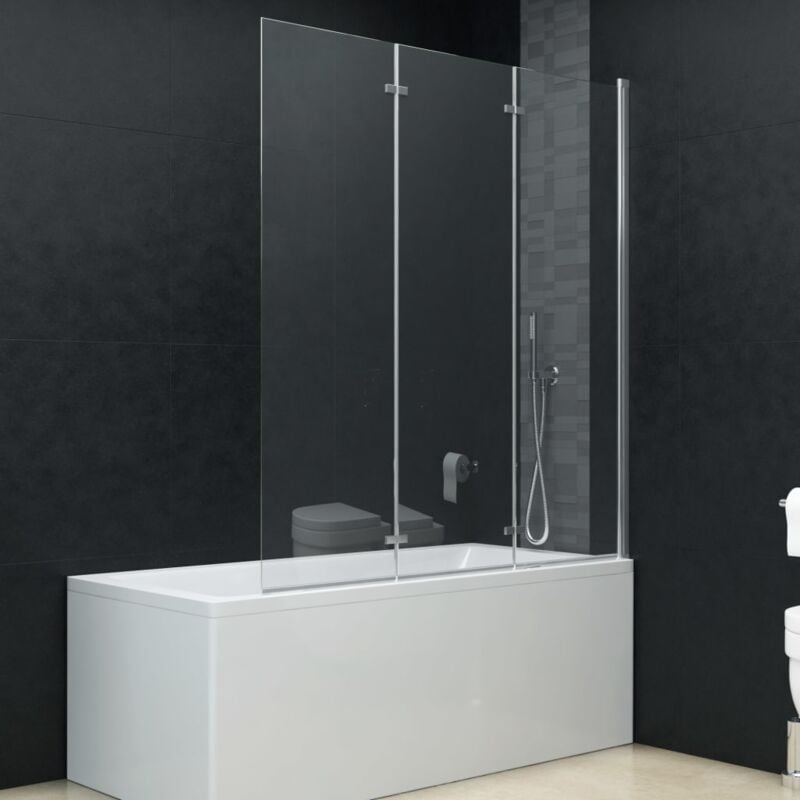 foto del prodotto vidaxl box doccia pieghevole a libro 3 pannelli in esg 130x138 cm