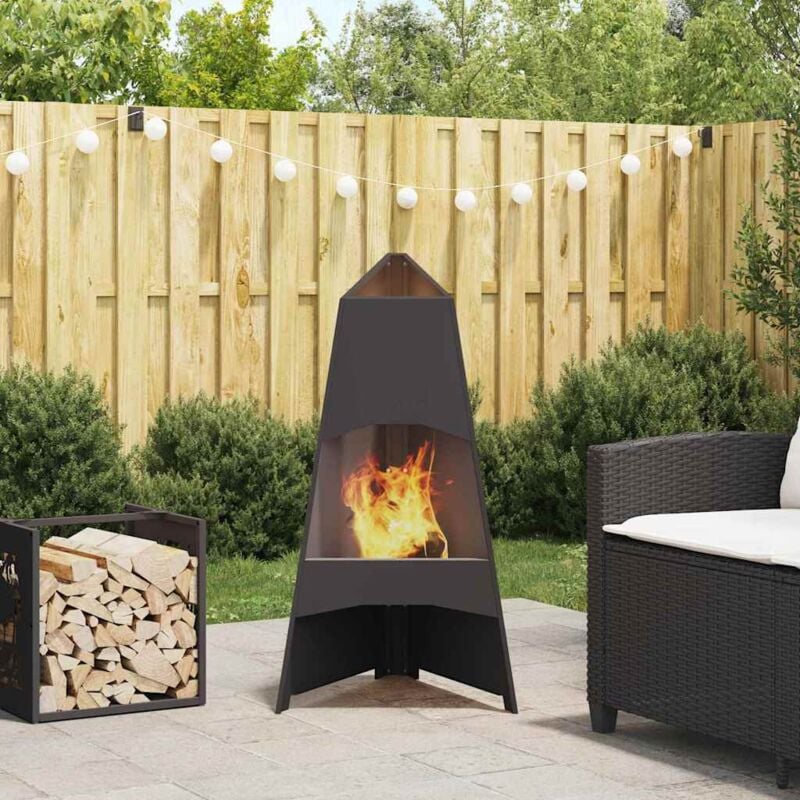 foto del prodotto vidaxl braciere piramidale nero 50x45x95 cm acciaio