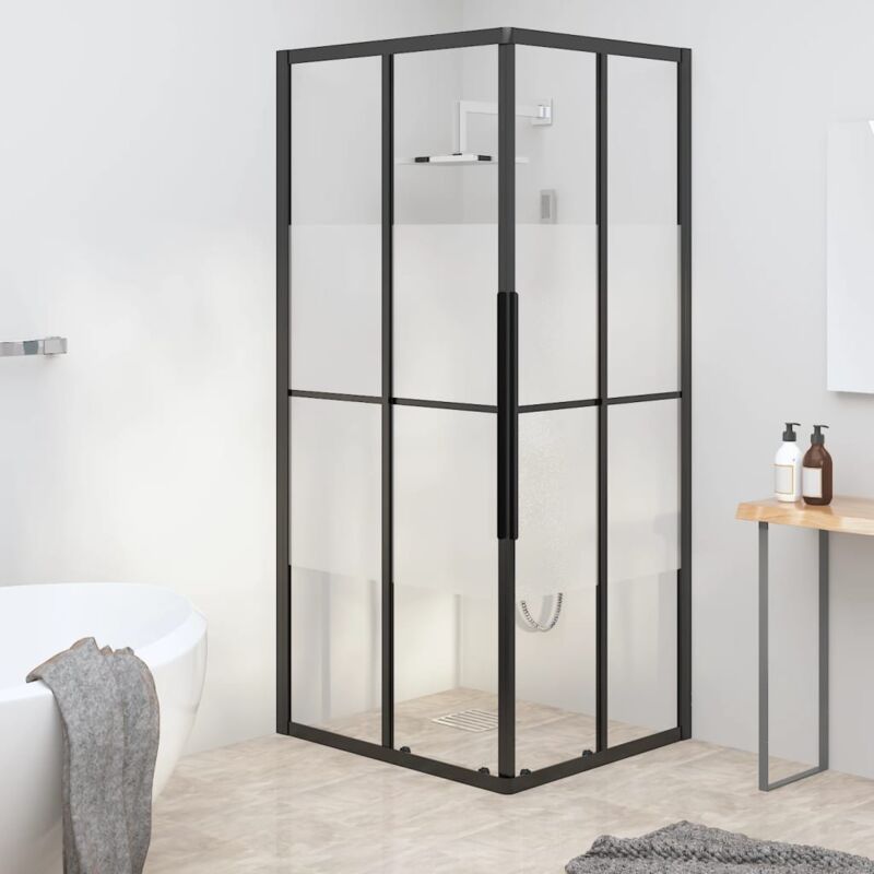 foto del prodotto vidaxl cabina doccia esg semi smerigliato 90x70x180 cm nera