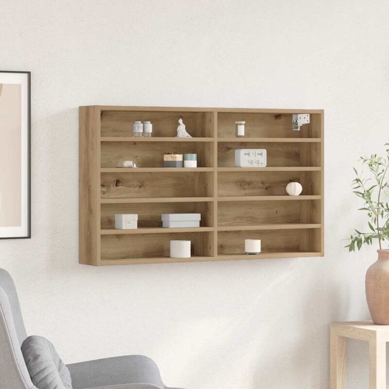foto del prodotto vidaxl cabinet vitrine in rovere artigianale 100x15x58 cm in legno ingegnerizzato