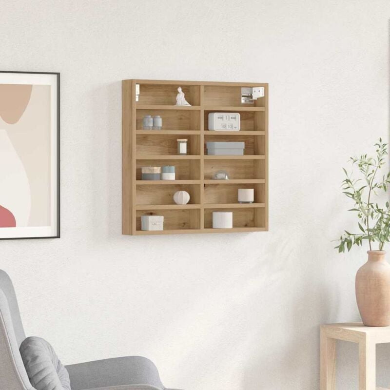 foto del prodotto vidaxl cabinet vitrine in rovere artigianale 60x8,5x58 cm in legno ingegnerizzato