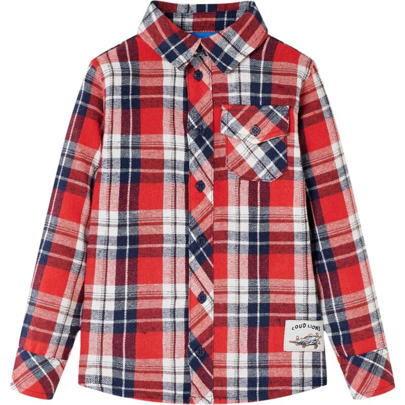 foto del prodotto vidaxl camicia a quadri da bambino rossa e nera 92
