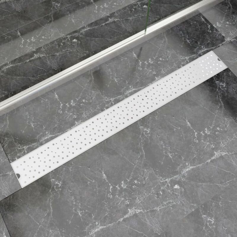 foto del prodotto vidaxl canaletta di drenaggio design doppio in acciaio inox varie dimensioni dimensioni 103x14 cm