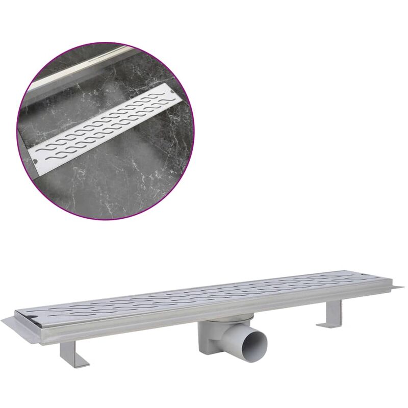foto del prodotto vidaxl canaletta di drenaggio lineare doccia 630x140 mm acciaio inox