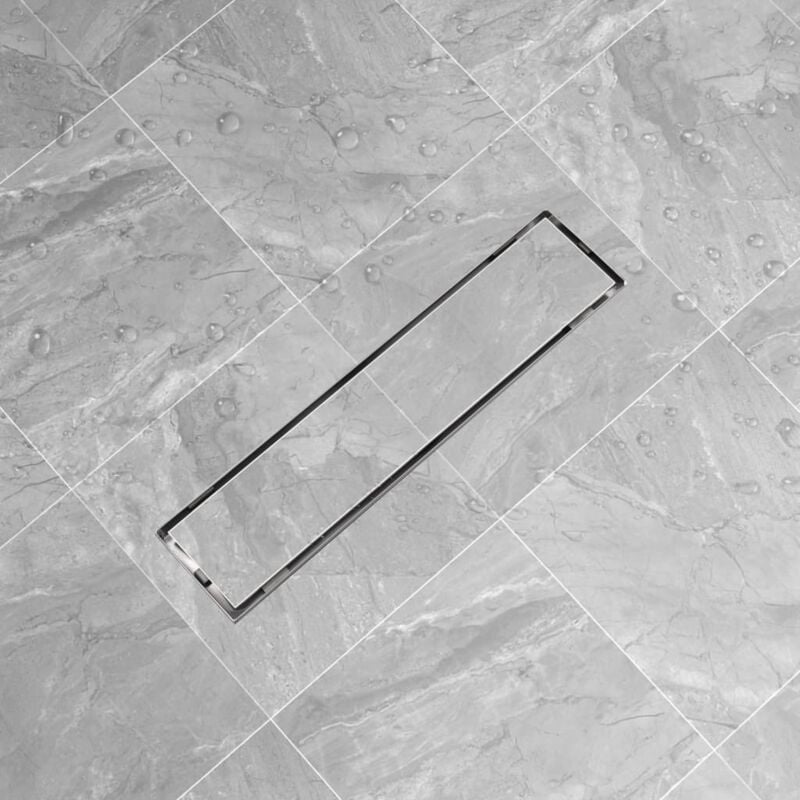 foto del prodotto vidaxl canaletta di drenaggio lineare in acciaio inox piastrella varie dimensioni dimensioni 53x14 cm