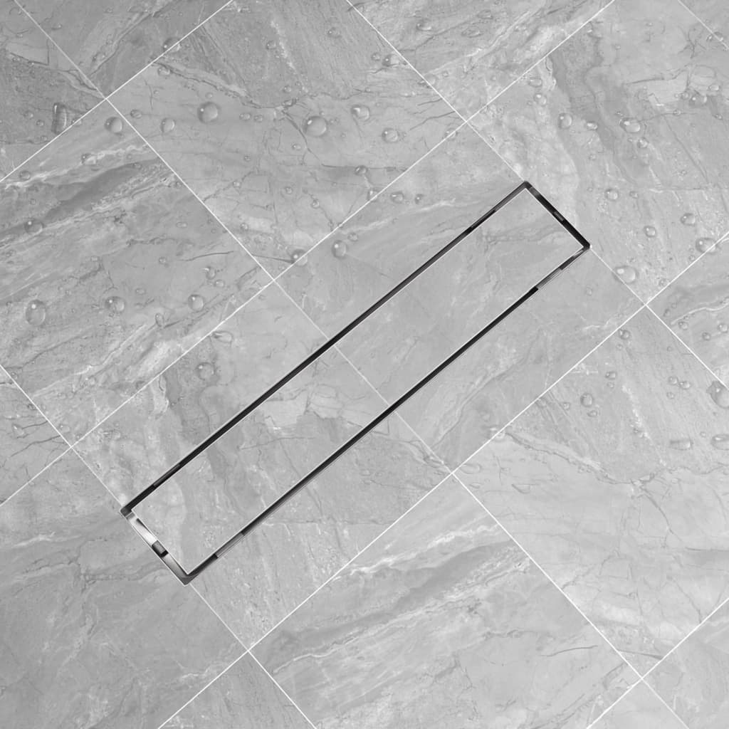 foto del prodotto vidaxl canaletta di drenaggio per doccia 630x140 mm in acciaio inox