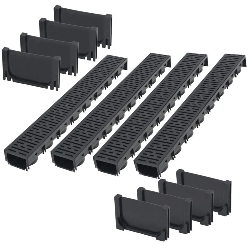 foto del prodotto vidaxl canalette di drenaggio in plastica 4 m 965684