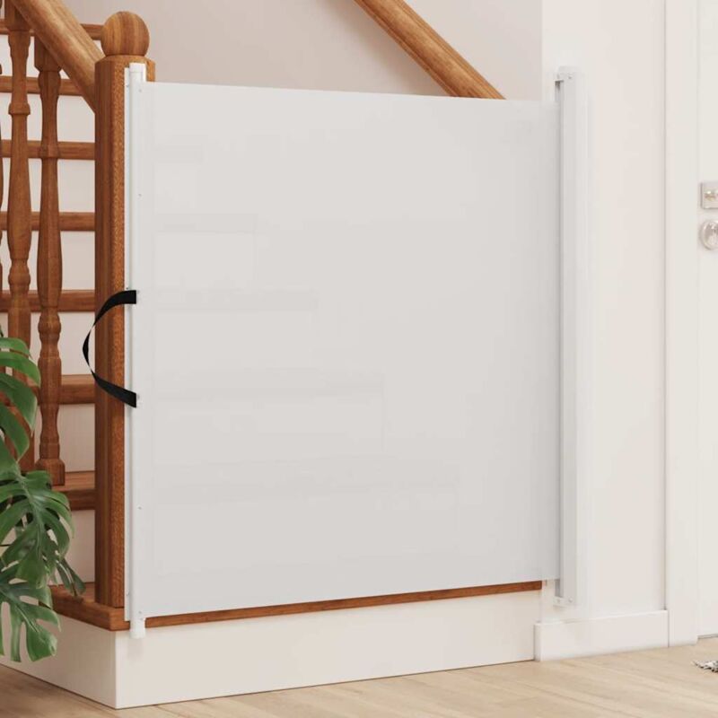 foto del prodotto vidaxl cancelletto retrattile per animali domestici bianco 102,5x125cm