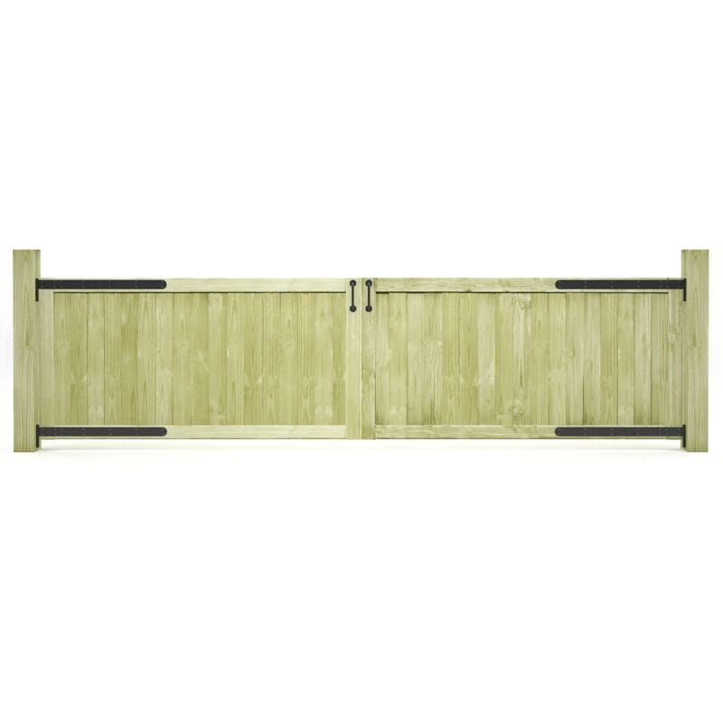 foto del prodotto vidaxl cancelli da giardino 2 pz in legno di pino impregnato 300x75 cm