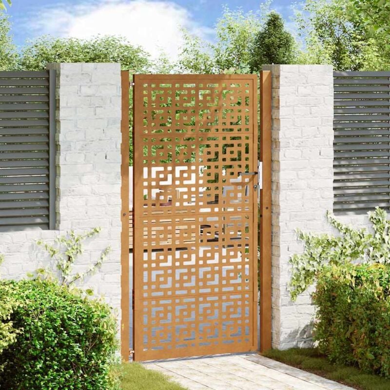 foto del prodotto vidaxl cancello da giardino 105x180 cm acciaio corten design a croce