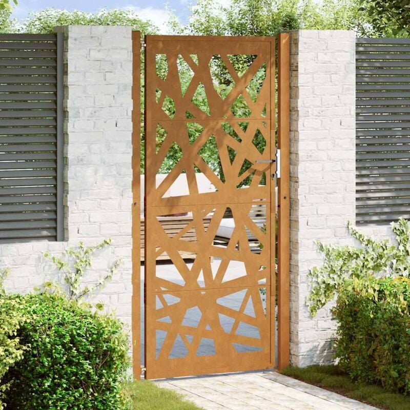 foto del prodotto vidaxl cancello da giardino 105x205 cm acciaio corten design leggero 928942