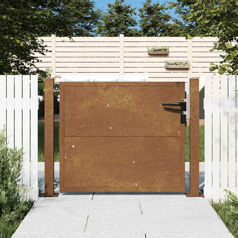 foto del prodotto vidaxl cancello da giardino 105x80 cm in acciaio corten