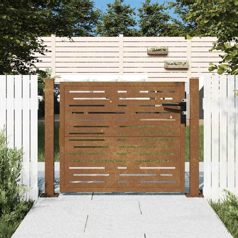 foto del prodotto vidaxl cancello da giardino 105x80m in acciaio corten design quadrato