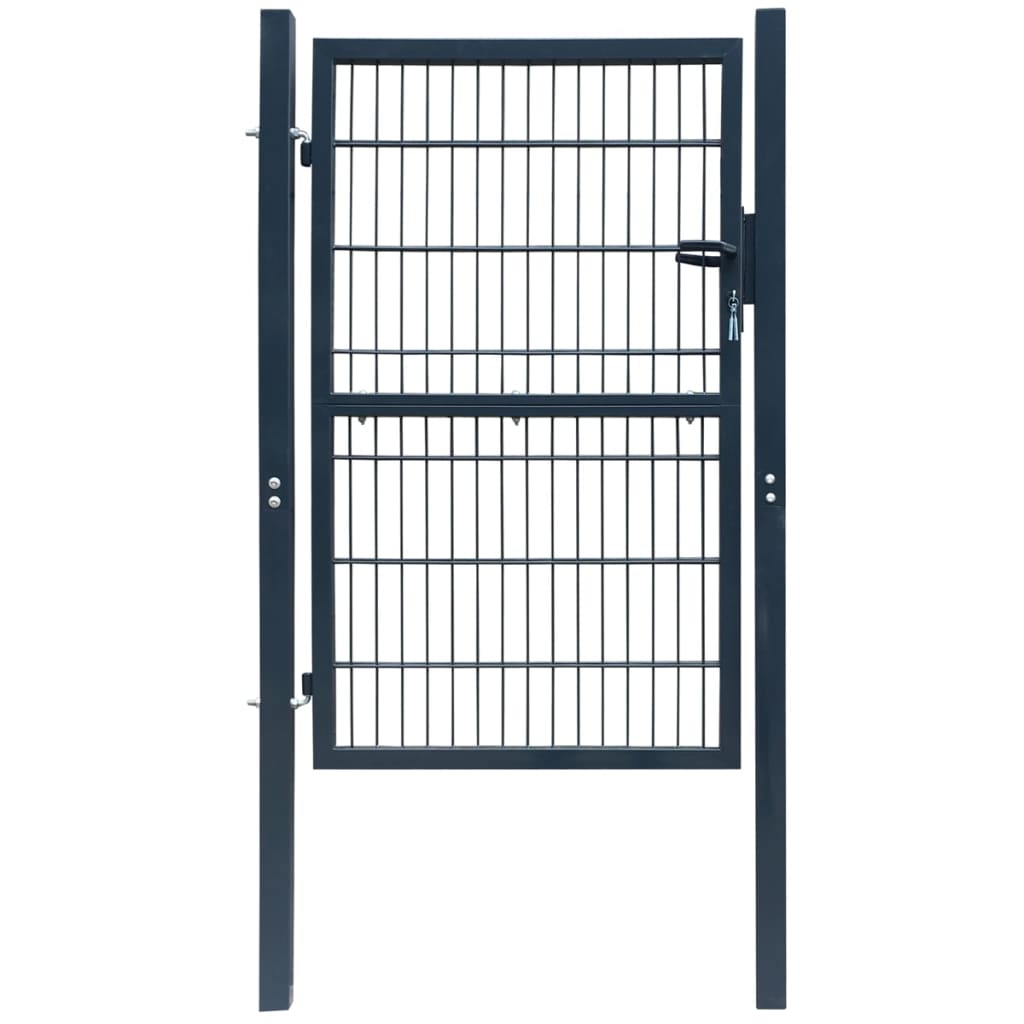 foto del prodotto vidaxl cancello da giardino 2d singolo grigio antracite 106 x 210 cm 972439