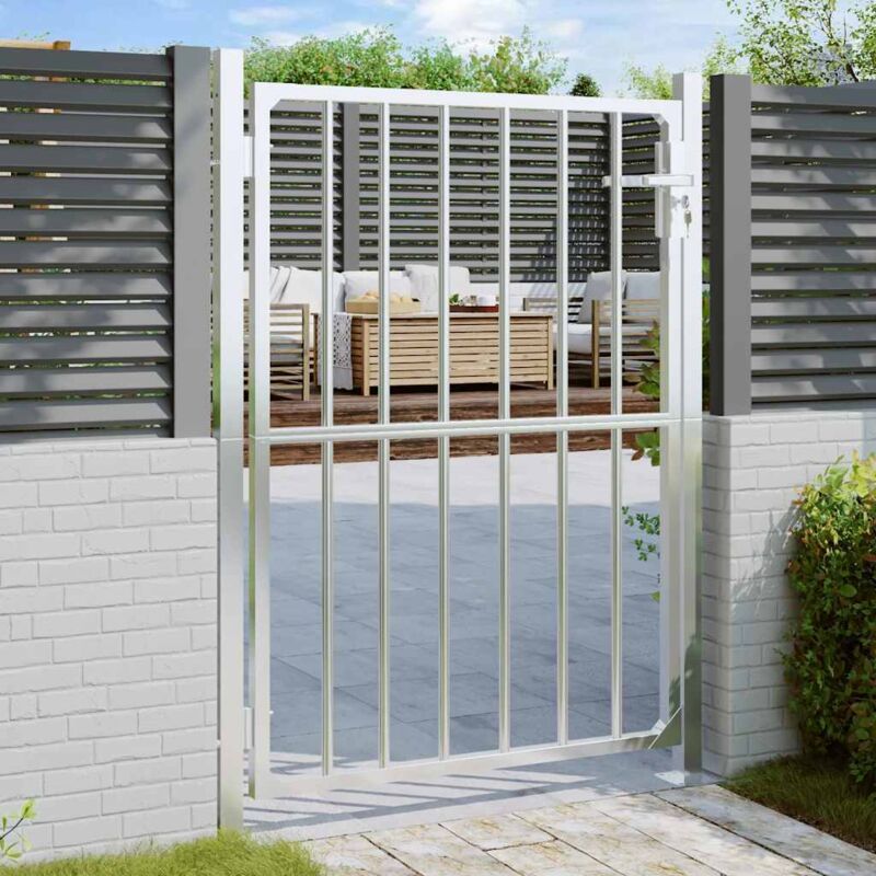 foto del prodotto vidaxl cancello da giardino 85x120 cm in acciaio inossidabile 278003
