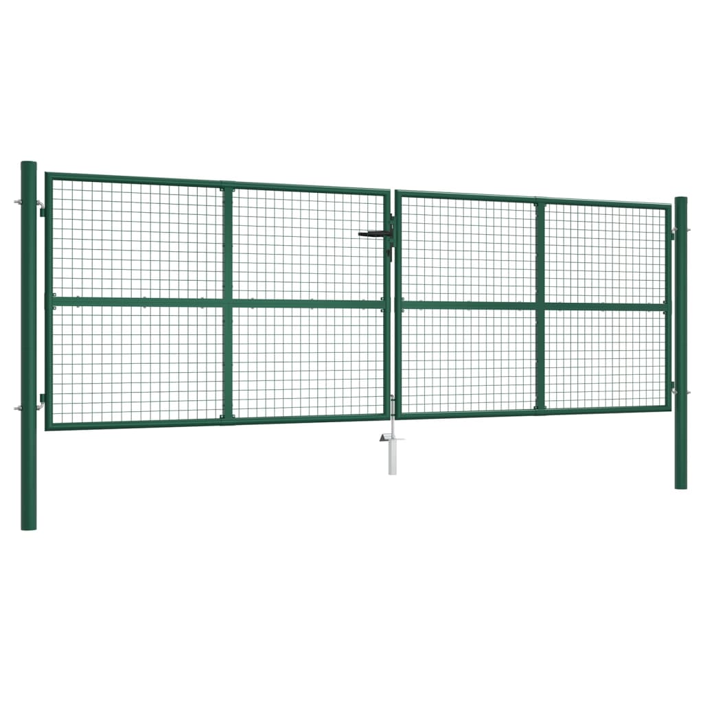 foto del prodotto vidaxl cancello da giardino a rete in acciaio 390x125 cm verde