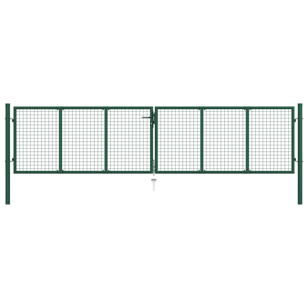foto del prodotto vidaxl cancello da giardino a rete in acciaio 390x75 cm verde